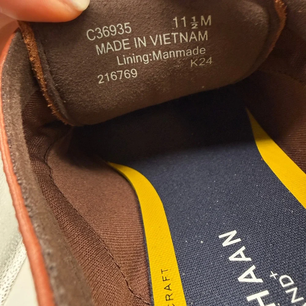 Cole Haan Plain Toe Oxford Mens 11.5 British Tan Leather Light Comfort Shoes NIB